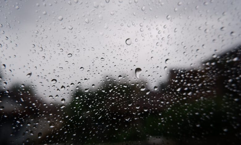 water droplets on glass window