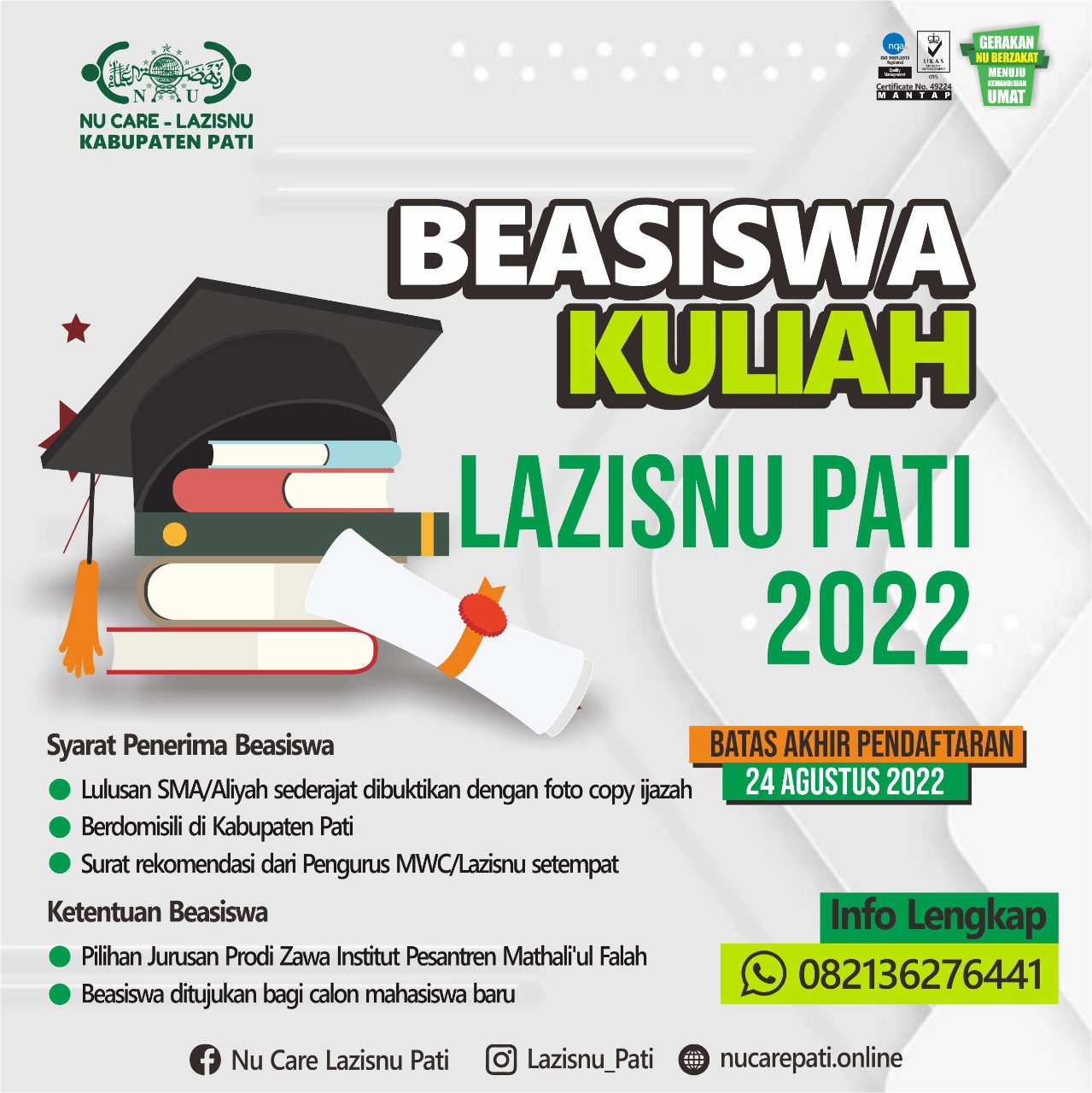 PCNU PATI - LAZISNU Pati Luncurkan Program Beasiswa