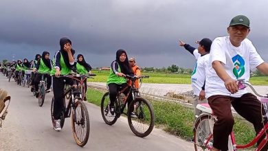 Ratusan Santri Meriahkan Gowes Bareng MWCNU Trangkil