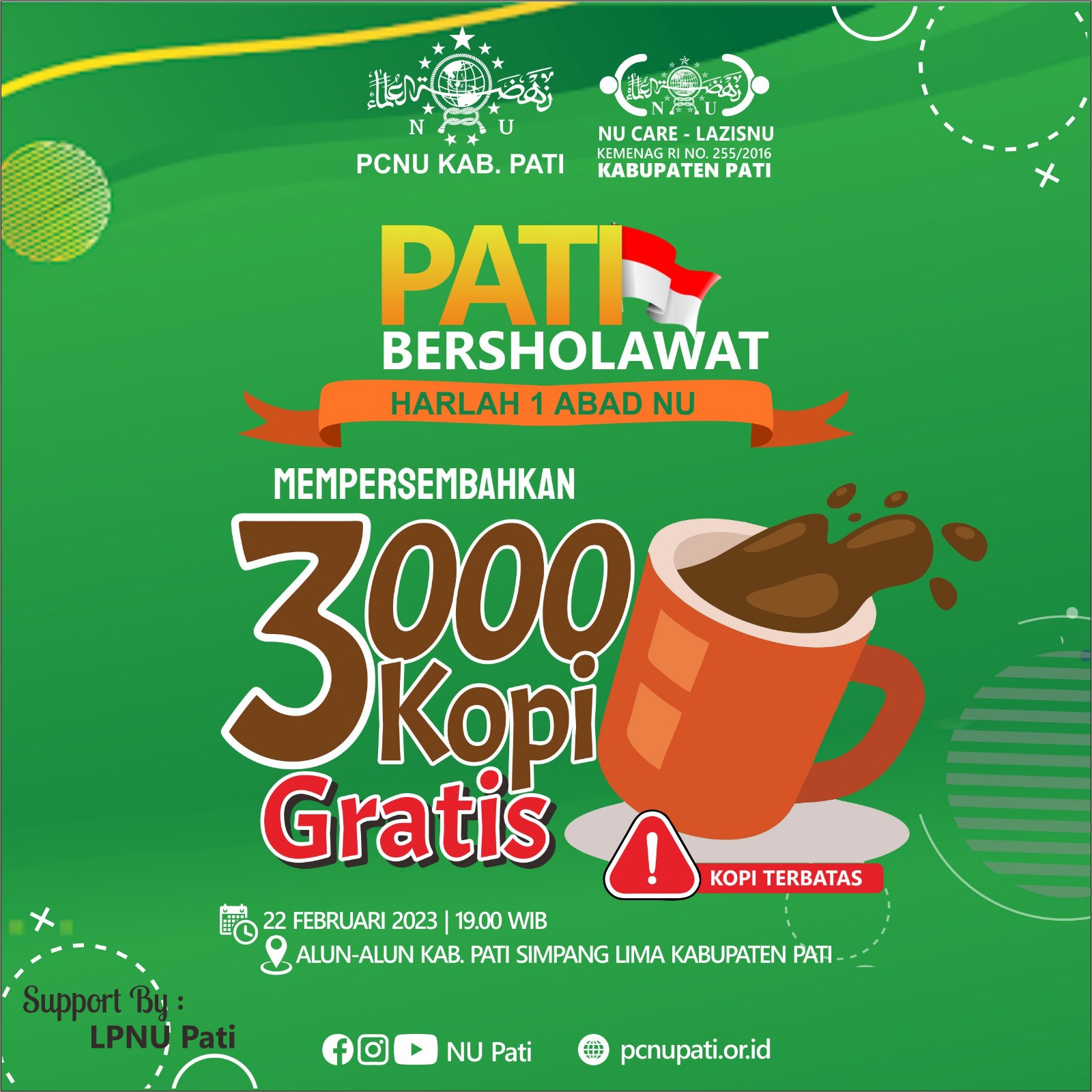 PC Lazisnu- LPNU Bakal Pasok Ribuan Kopi Gratis di Acara Satu Abad NU