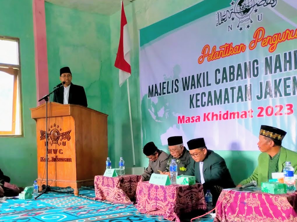 Pelantikan MWCNU Jakenan, Ketua PCNU Ingatkan Pesan K. Ali Maksum