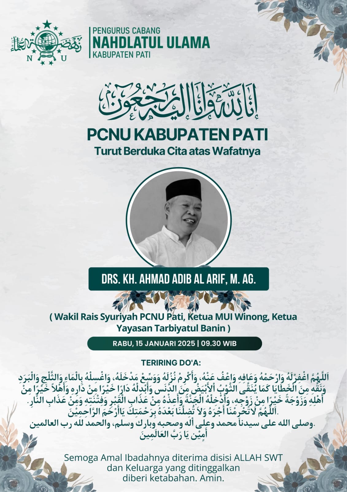 Wakil Syuriyah PCNU Pati Wafat