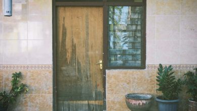 closed brown wooden door