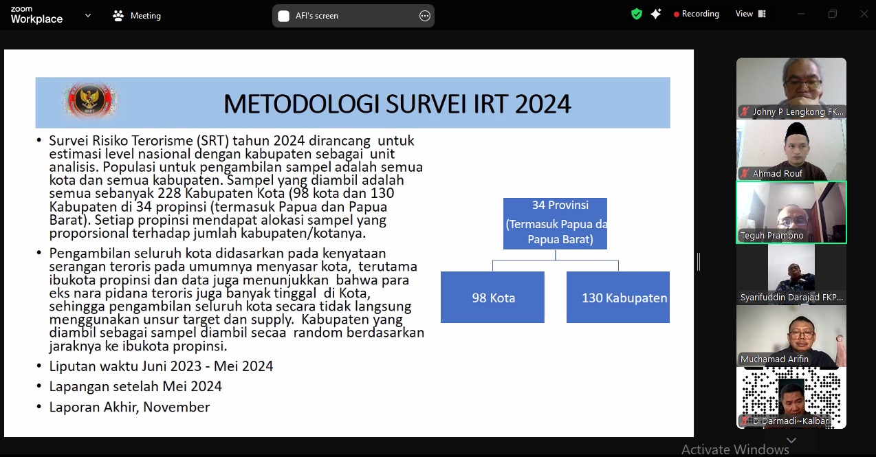 FKPT Jateng Berperan Aktif dalam Persiapan Survei Risiko Terorisme 2025