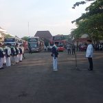 Foto: Pemberangkatan calon jemaah haji di halaman Pendapa Kabupaten Pati.