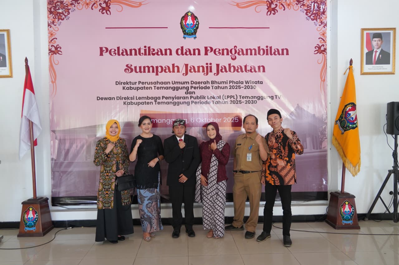 Ketua Dewan Pengawas LPPL Temanggung TV Lantik Direksi Baru
