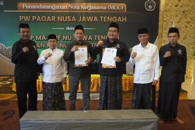 Koalisi Baru, Dua Lembaga dan Satu Banom NU Tanda Tangani MoU