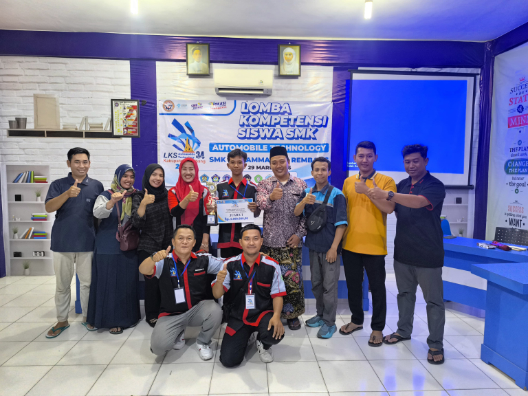 Tampil Unggul, SMK NU Lasem Raih Juara 1 LKS Automobile Technology