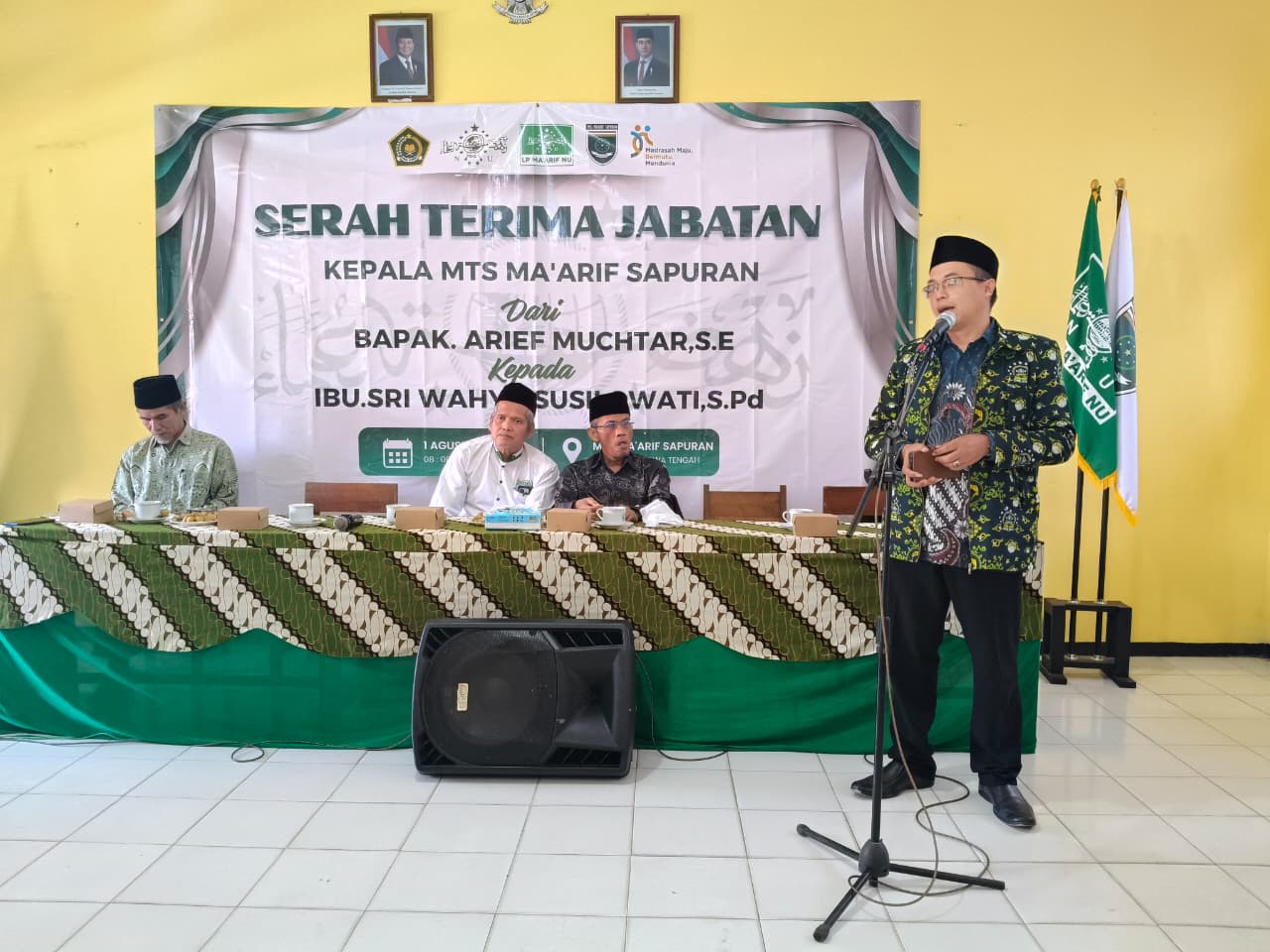 Estafet Kepemimpinan Berlanjut, Sri Wahyu Susilowati Resmi Pimpin MTs Ma'arif Sapuran