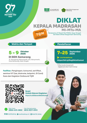 LP Ma’arif NU Jateng Gandeng BDK Semarang Akan Gelar Diklat Kepala Madrasah Plus TQM dan Outbound, Ayo Daftar